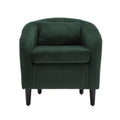 Coolmore Living Room Accent Barrel Chair, Century Modern Style Decorative Chair, Armchair For Living Room With Thick Cushions And Pillows, Comfy Single Sofa Chair, Chair With Wooden Legs Emerald Corduroy