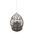 Los Alamitos Hanging Chair With 8Ft Chain Grey Pe Rattan Iron Waterproof Fabric