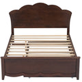 Full Size Wood Platform Bed With Headboard And Twin Size Trundle, Cappuccino Box Spring Not Required Full Cappuccino Wood Bed Frame Solid Wood Mdf