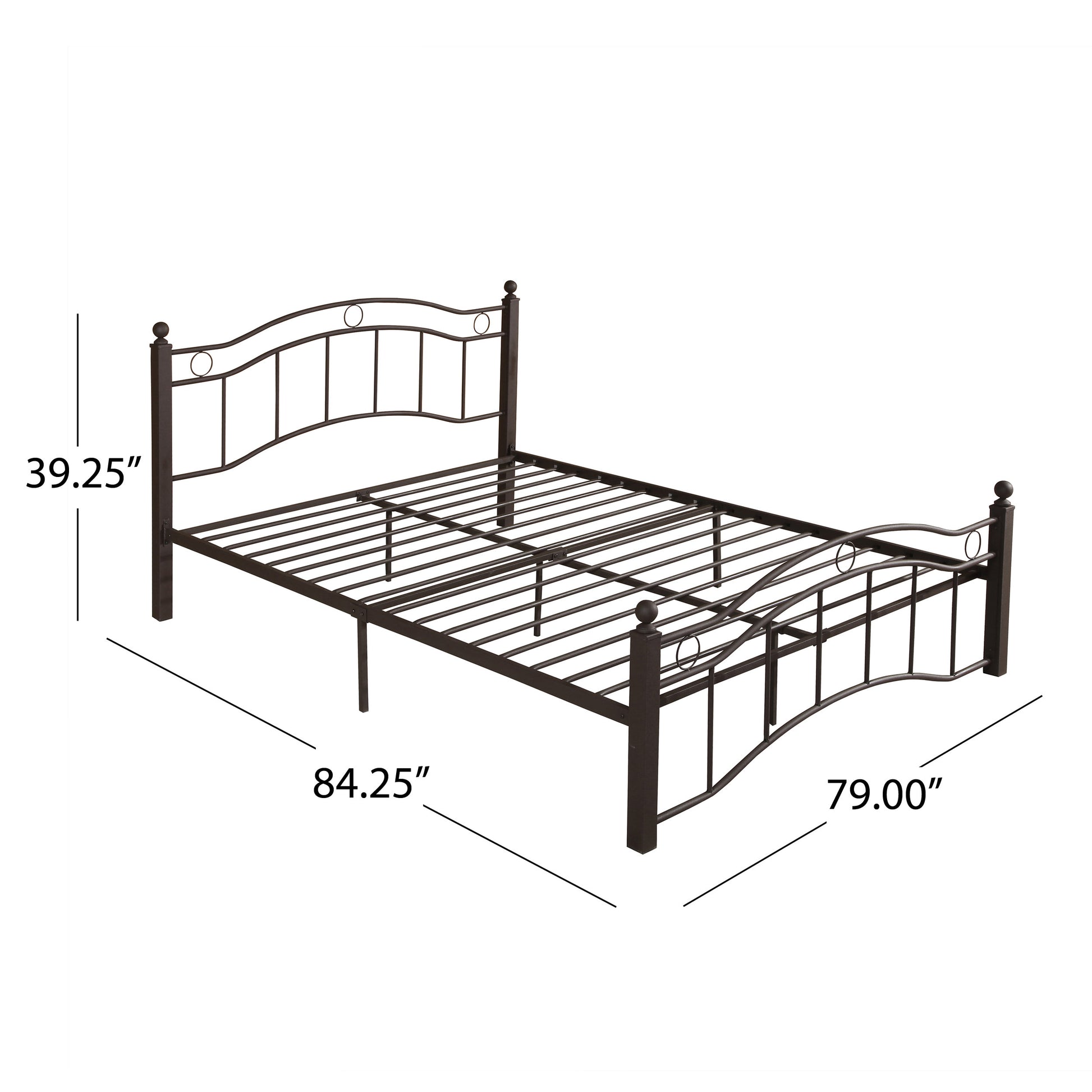 King Size Metal Bed Frame, Under Bed Storage Space, No Box Spring Needed, Durable Use, Copper King Copper Iron