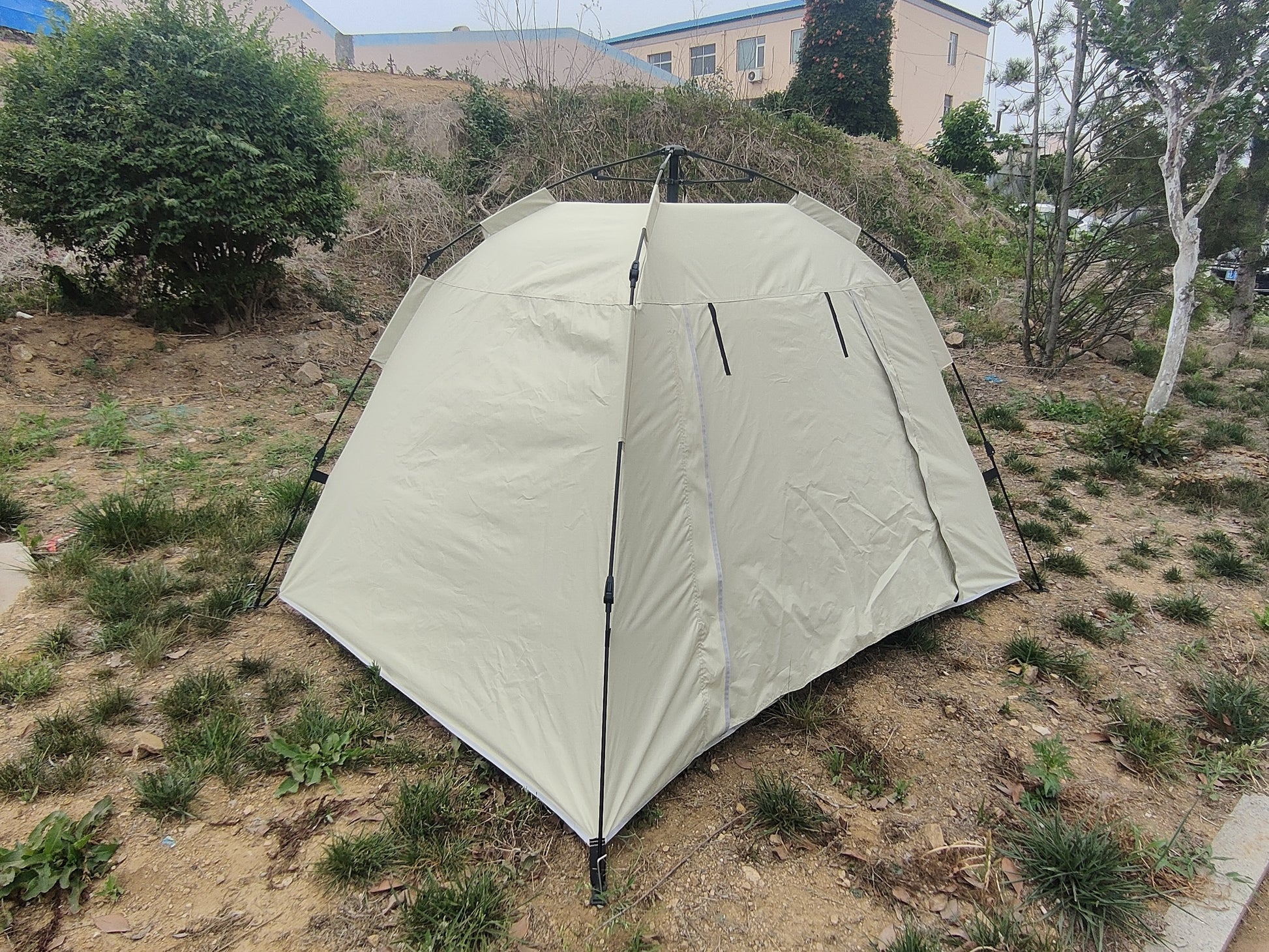 Tent, Quick Opening Automatic Tent, Waterproof And Uv Resistant Tent, Suitable For 2 3 People Camping, Picnic, Outdoor Travel Tent Beige Beige Classic Polyester