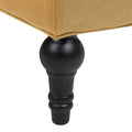 Lewis Bolster Arm Entryway Bench, Gold Velvet Yellow Foam Velvet