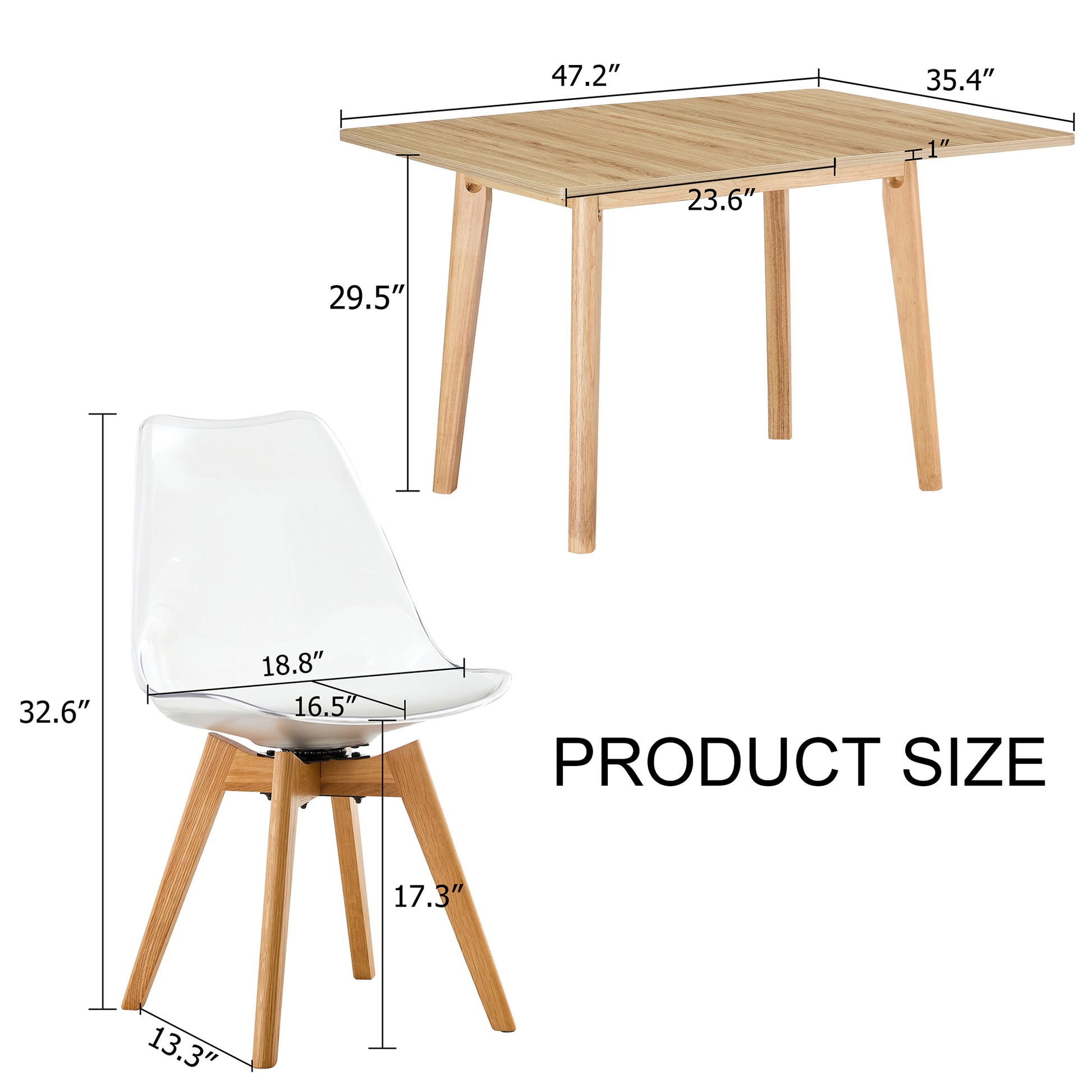 Wood Colored Mfc Desktop With Rubber Wooden Legs, Foldable Computer Desk, Foldable Office Desk, 4 Modern Chairs Can Rotate 360 Degrees,The Seat Cushion Is Made Of Pu Material. Zd 1545 C 1162 Wood Wood