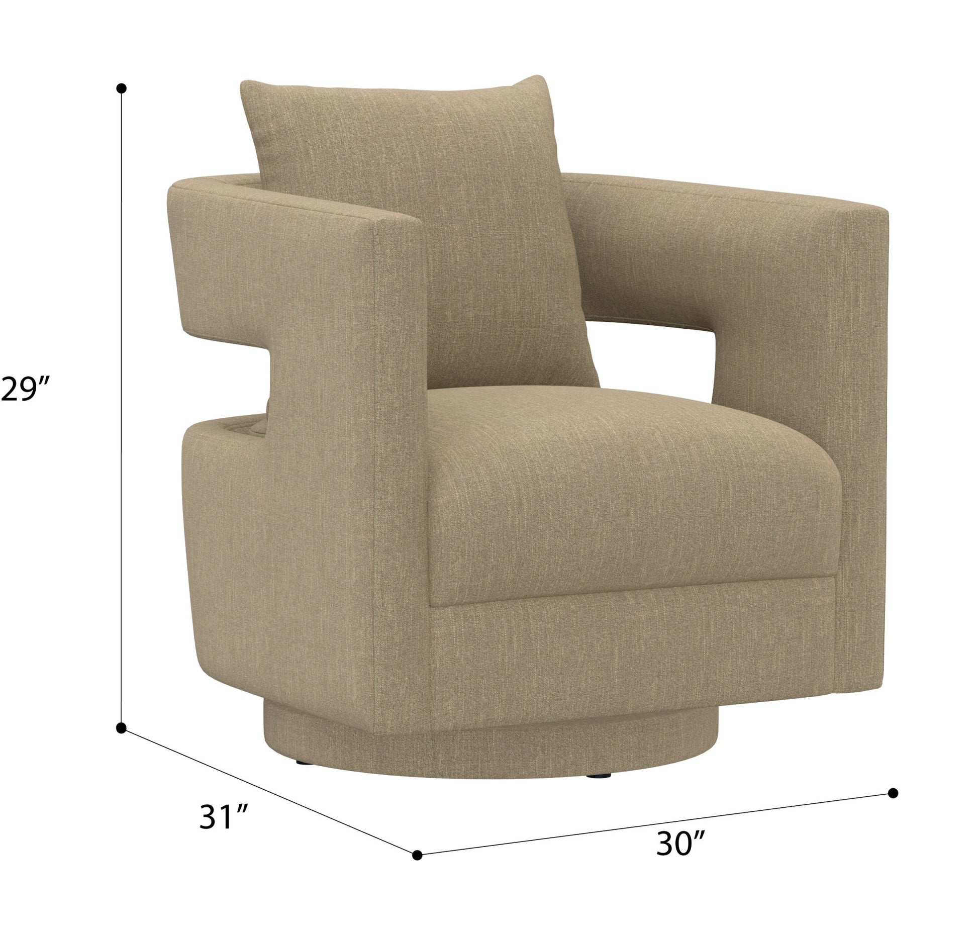 Supe Tan Swivel Chair Tan Foam Engineered Wood