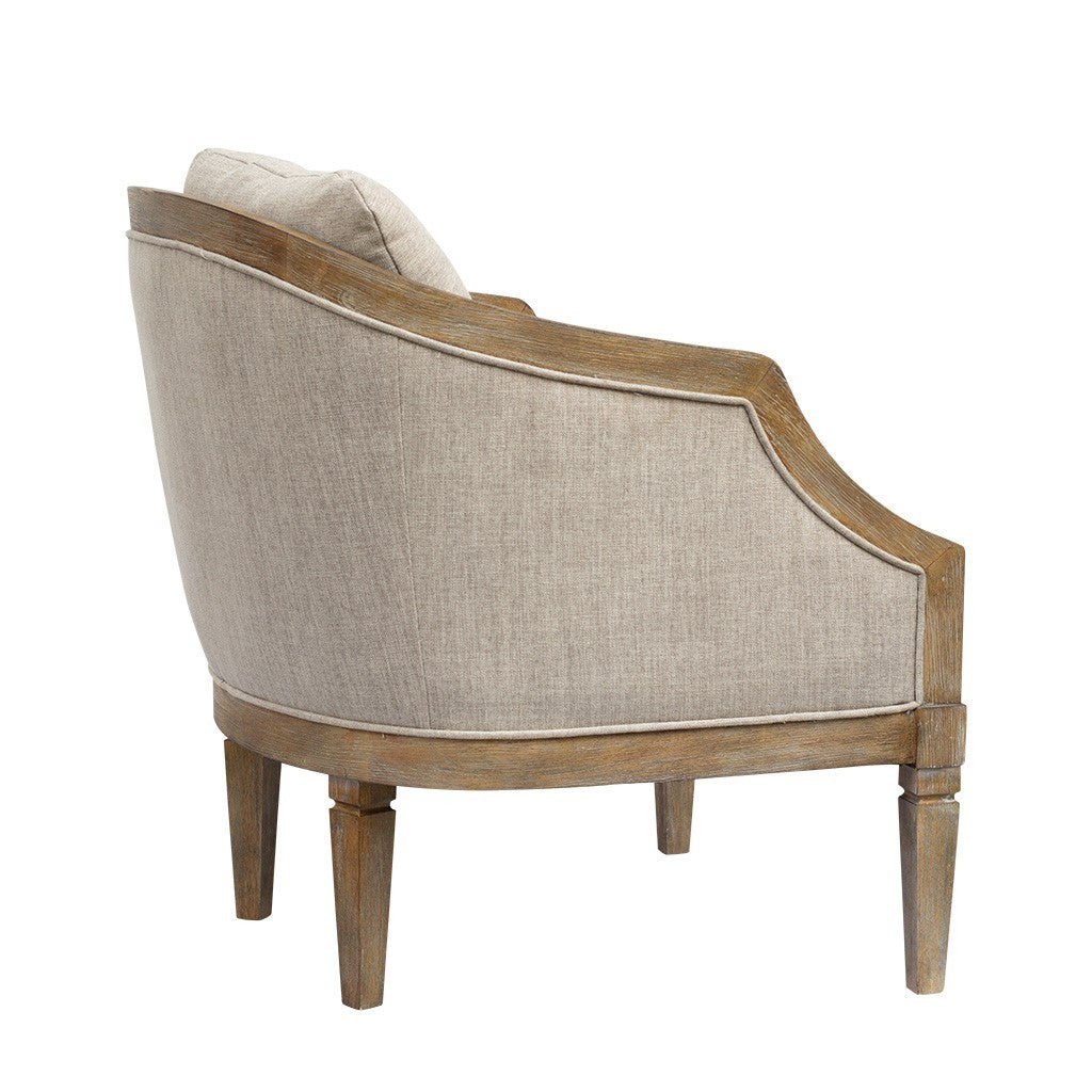 Accent Chair Beige Polyester