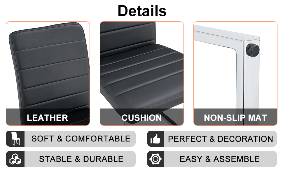 Table And Chair Set, Large Modern Rectangular Glass Table, Can Accommodate 6 8 People, Equipped With A 0.39 Inch Tempered Glass Tabletop And Mdf Table Legs.Paired With Comfortable And Soft Chairs. Black Mdf Glass