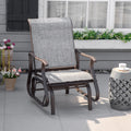 Outsunny Outdoor Glider Chair, Gliders For Outside Patio With Steel Frame And Mesh Fabric For Backyard, Garden, And Porch, Gray Grey Mesh