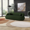 Andrew Dark Green Boucle Sofa Dark Green Wood Primary Living Space Medium Firm Mid Century Modern Foam Boucle,Solid Wood 3 Seat