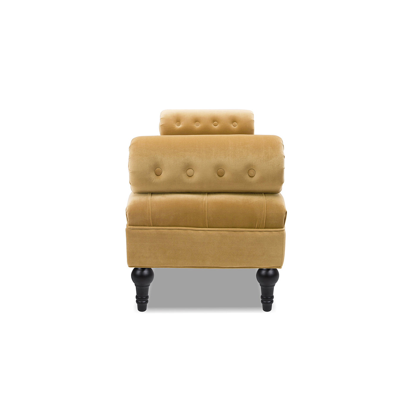 Lewis Bolster Arm Entryway Bench, Gold Velvet Yellow Foam Velvet