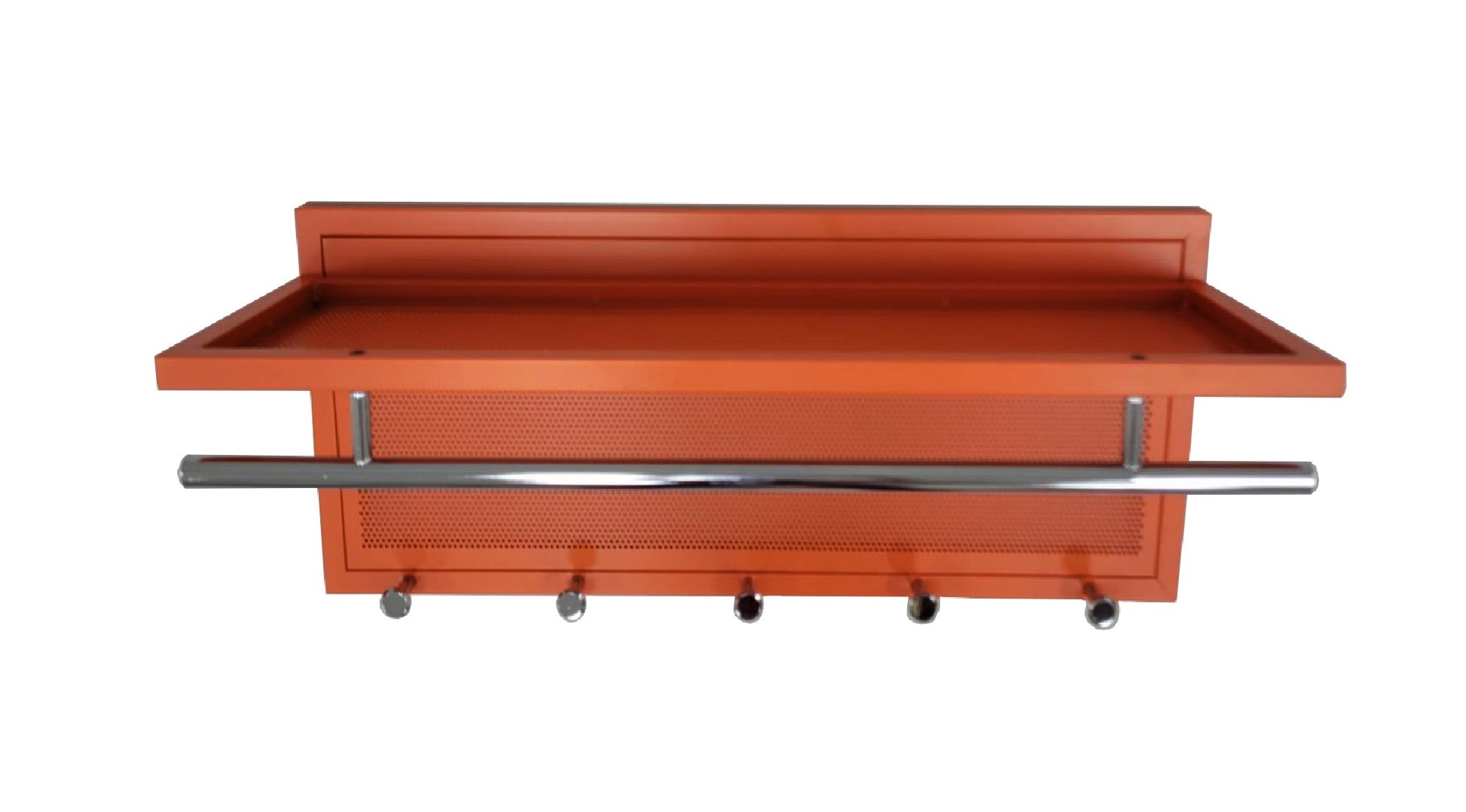 Esyspot Metal Powder Coating Hook Wall Mounted With Shelf In Orange Chrome,Orange Bedroom Contemporary Chrome Metal
