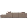 Modular Combination Living Room Sofa Set, Modern Minimalist Sofa, Free Installation Sofa, L Shaped, Italian Minimalist Tofu Block Sofa, Left Hand Facing,Terrycloth Fabric, Light Brown Light Brown Polyester Primary Living Space Soft Modern Polyester 3