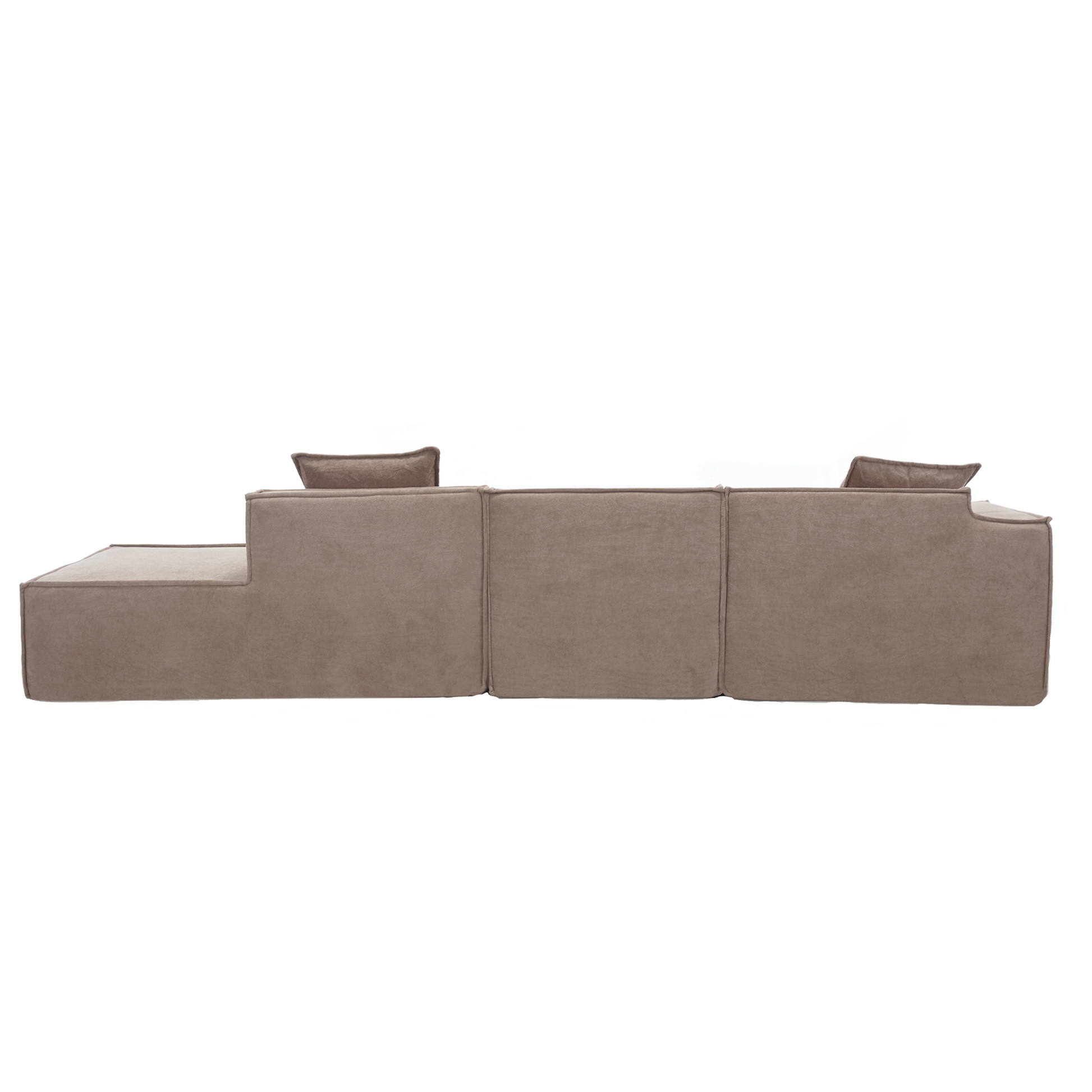 Modular Combination Living Room Sofa Set, Modern Minimalist Sofa, Free Installation Sofa, L Shaped, Italian Minimalist Tofu Block Sofa, Left Hand Facing,Terrycloth Fabric, Light Brown Light Brown Polyester Primary Living Space Soft Modern Polyester 3