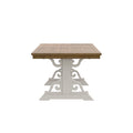 Haidel Brown And White Trestle Dining Table Brown White Solid Wood