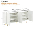 Luxurious Shoe Cabinet With 5 Metal Legs, Modern Tv Stand With 4 Adjustable Shelves For Tvs Up To 70