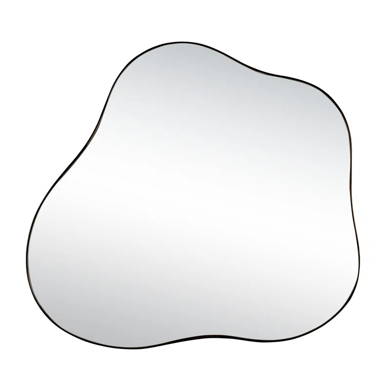 Irregular Cloud Shaped Metal Accent Wall Mirror Black And Silver Art Deco,Modern Metal