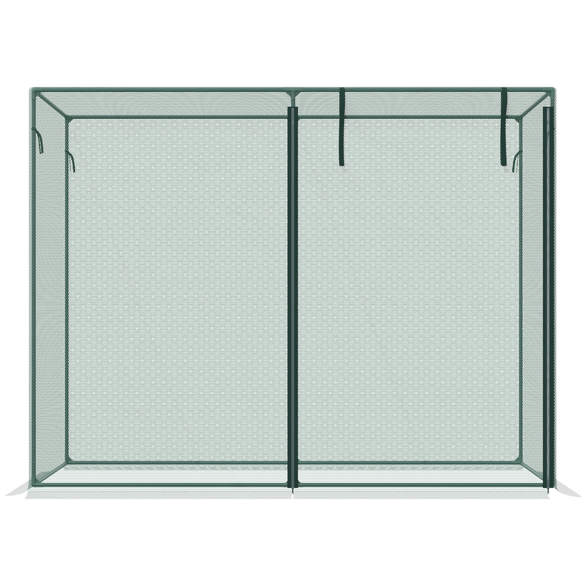 Outsunny 6' X 3' Crop Cage, Plant Protection Tent With Zippered Doors For Vegetable Garden, Backyard, Green Green Steel