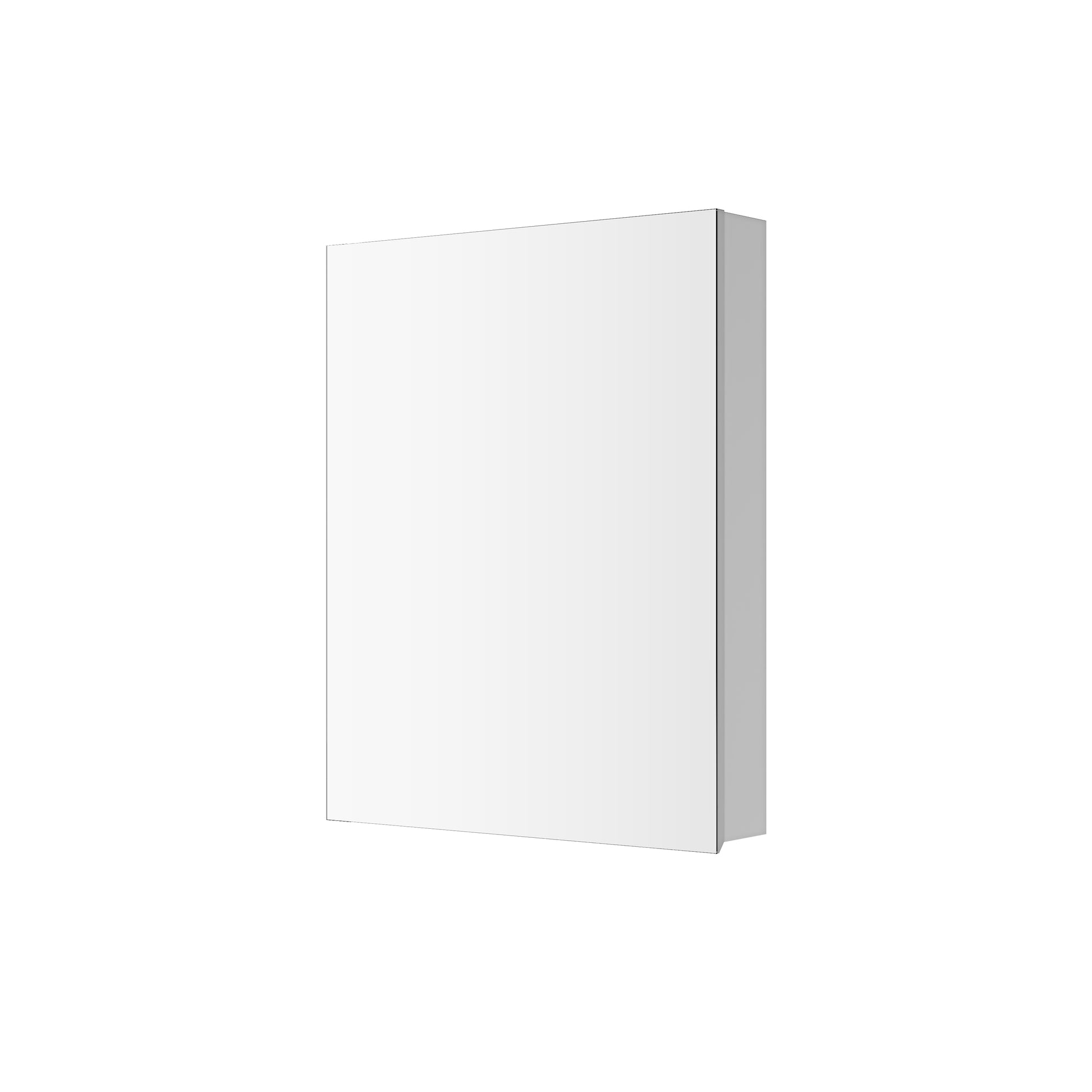 24'' W X 30'' H Bathroom Mirror Medicine Cabinet Wooden Door Medicine Cabinets For Bathroom, Wall Mounted Recessed Or Surface, Bathroom Mirror With Storage, Left Opening Door White Engineered Wood