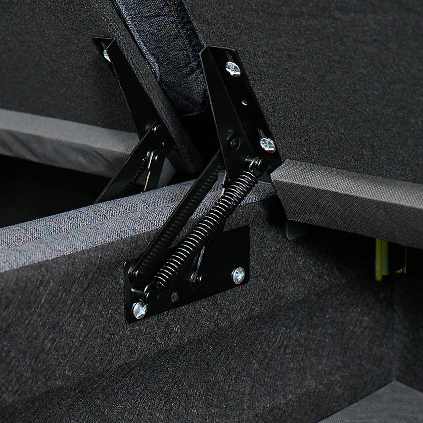 Convertible Sectional Sofa With Storage Seat 6 Seat Sofa With Reversible Chaise U Shaped Sectional Couch For Living Room,Dark Grey Black Fabric 6 Seat