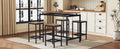 5 Piece Compact Bar Table Set With Table And Stools Modern Industrial Design, Space Saving Furniture For Dining Room And Breakfast Nook Dark Brown Dark Brown Mdf Steel