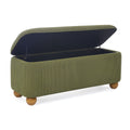 Flannelette Fabric Storage Ottoman Bench, Cushioned Bed End Ottoman Bench With Storage And Seat, Suitable For Bedrooms, Living Rooms, And Entrance Passages Green 41.73