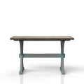 X Based Counter Height Casual Dining Table Aqua Blue Solid Wood Mdf