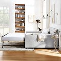 Full Size Upholstery Daybed With Twin Size Erectable Trundle And Usb Charging Design, Linen Beige Box Spring Not Required Full Beige Bedroom Linen Linen