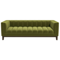 Melissa Mid Century Green Velvet Modern Sofa Dark Green,Green Brown Velvet Wood Primary Living Space Tufted Back Mid Century Modern Foam Solid Wood,Velvet 3 Seat