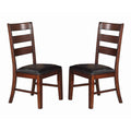 Solid Wood Side Chairs With Ladder Back Set Of 2 Brown Brown Solid Wood