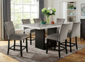 Attractive Set Of 2Pc Counter Height Chairs Dining Room Furniture Gray Flannelette Seat Trim Kitchen Breakfast Black,Light Gray Dining Room Modern,Transitional Dining Chairs Rubberwood Solid Back