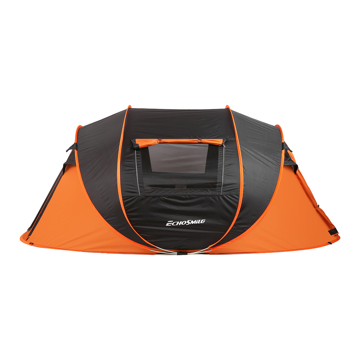 5 8 Person Black Orange Pop Up Camping Boat Tent Black Cream Polyethylene