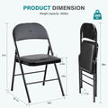 Folding Chair 2 Pack, Leather Padded Folding Chairs, Sturdy Metal Foldable Chairs, For Home, Office, Party, Black 4 Pack Black Stainless Steel