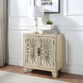 Antique White Console Table With Mirrored Doors Antique White Primary Living Space Rubberwood Rectangular Wood Glass
