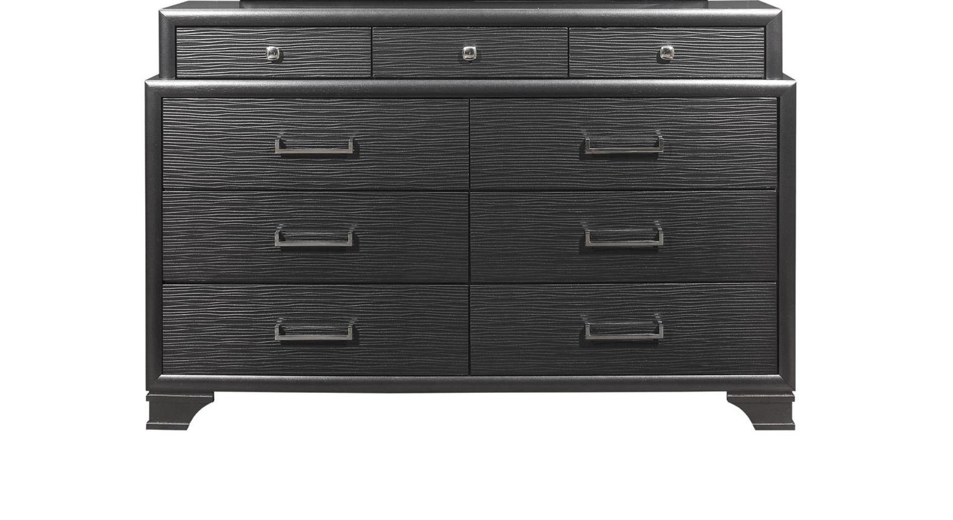 Civic Grey Dresser Gray Solid Wood Mdf