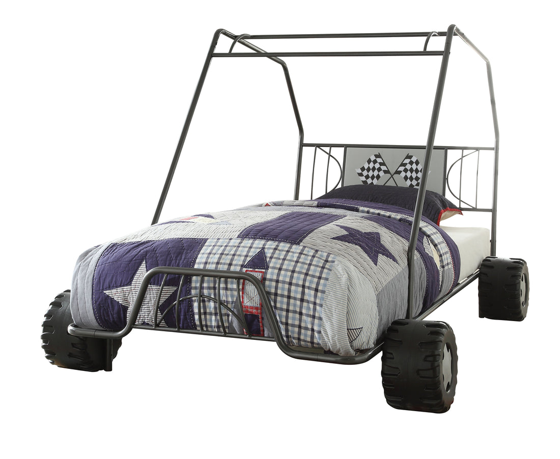 Gunmetal Twin Bed Box Spring Not Required Twin Gunmetal Metal Steel