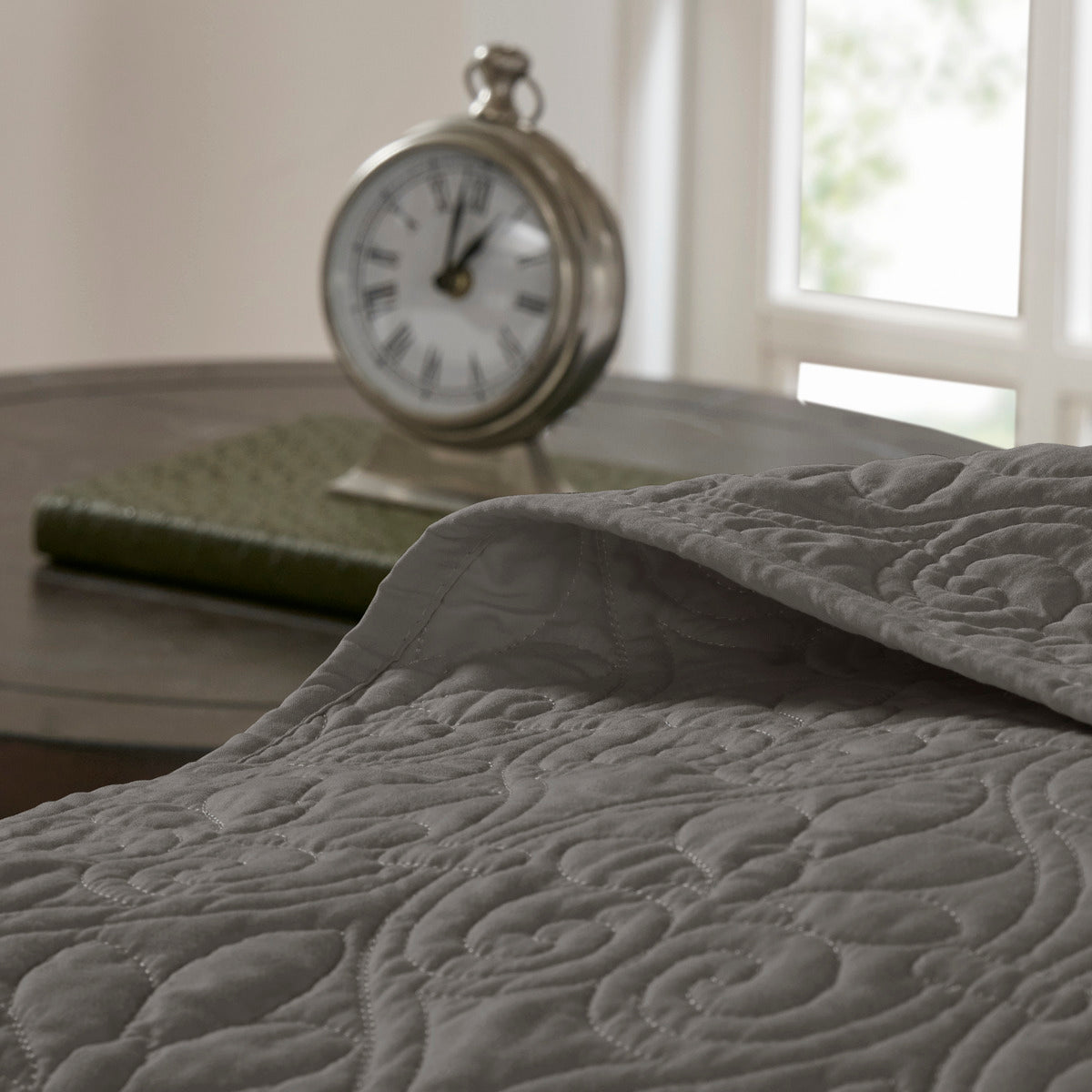Reversible Bedspread Set Dark Grey Queen Dark Grey Cotton