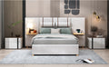 Full Size Upholstered Platform Bed, Two Outlets And Usb Charging Ports On Both Sides, Two Bedside Pillows, Storage Shelves,Velvet,Beige Full Beige Mdf Lvl