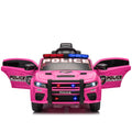 Licensed Dodge Charger,12V Kids Ride On Police Car W Parents Remote Control,Anti Collision Bar,Front& Top Alarm Light Design,Police Car Sticker,Megaphone,Three Speed,Slow Start,Four Wheel Suspension. Pink Plastic