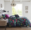 5 Piece Comforter Set Black King Cal King King Black Polyester