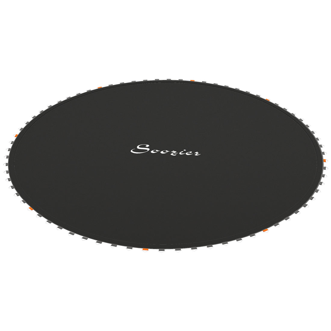 Soozier Trampoline Replacement Mat, Fits 14' Trampoline With 80 V Hooks & 5.5" Springs, Trampoline Mat With 8 Rows Of Stitching & Spring Pull Tool Spring & Frame Not Included , Black Black Plastic