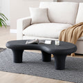 47.24'' Fiberglass Cloud Coffee Table For Living Room Vintage Table With 3 Support Legs,Matte Black Table Front Of The Sofa, Irregular Center Table,No Need Assembly Matt Black Fiberglass