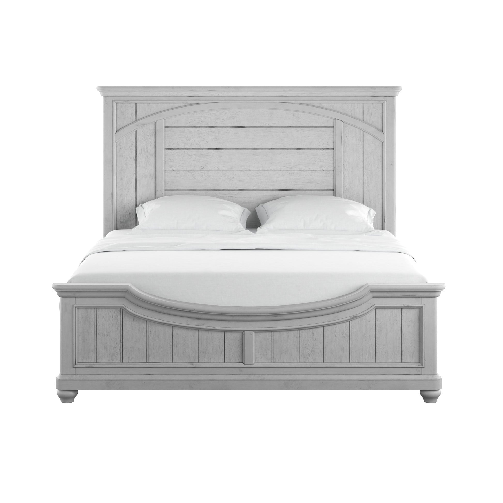 Mariano Gray Queen Panel Bed Queen Gray Solid Wood