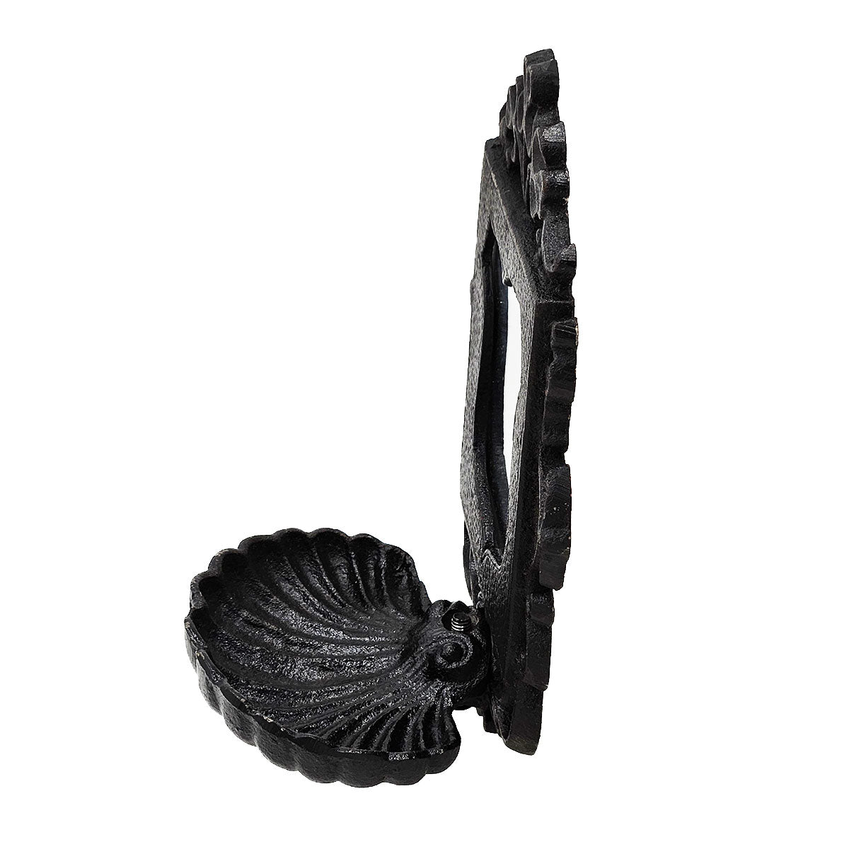 6.3X3.9X8.2" Black Cast Iron Soap Dishes With Mirror Black Iron