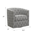 Little Gray Abstract Swivel Accent Chair Gray Foam Engineered Wood