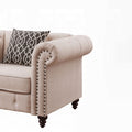 Beige Tufted Accent Chair With Pillow Beige Primary Living Space Wood Fabric