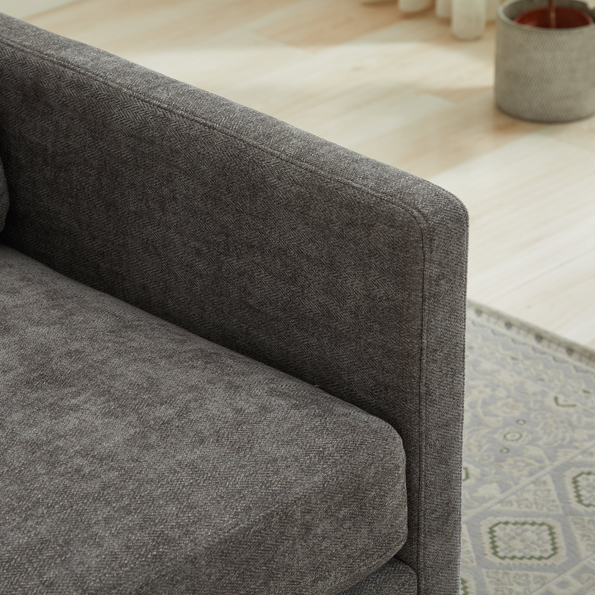 30.7"W Square Upholstered Swivel Accent Chair And Comfy Accent Single Sofa Chair, 360 Degree Club Chair, Lounge Armchair For Living Room Bedroom Apartment Nursery. Charcoal Charcoal Chenille