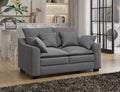 2 Pieces Sofa Couch 3 Seater And Loveseat With Pillows Polyester Upholstered Duck Down Filled Cushion Sofa Set For Living Room Apartment,Grey Grey Polyester Wood Primary Living Space Soft Cushion Back Foam Polyester 5 Seat