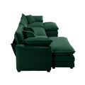Oversized Modular Cushion Sofa, Portable Ottoman, L Shaped Corner Low Back Deep Seating Spacious Sofa Set And Sofa Bed For Home Apartment Living Room Set, Green Corduroy Green Corduroy 3 Seat
