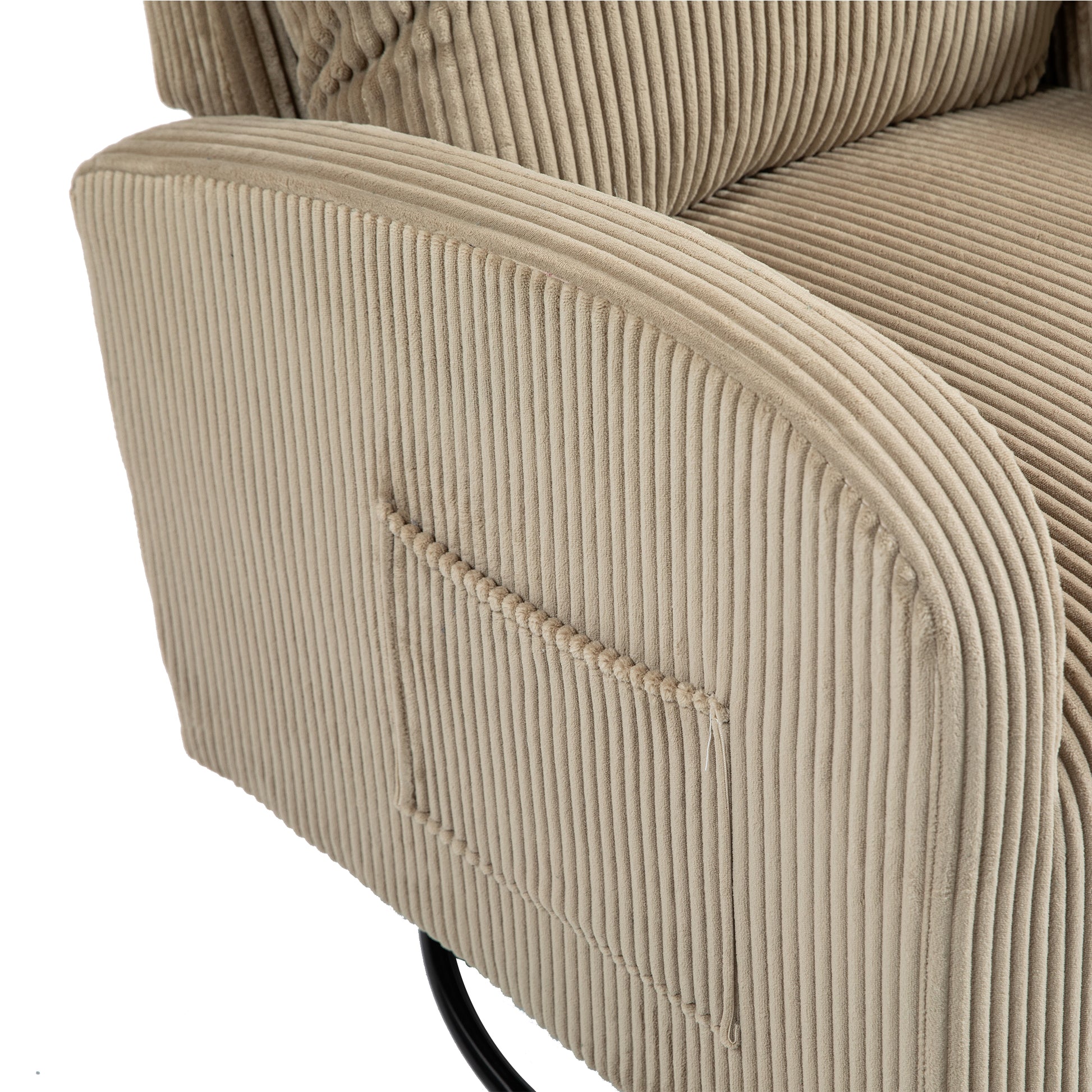 Jiada Upholstered Swivel Glider.Flannel Fabric.Rocking Chair For Nursery In Light Brown.Modern Style One Left Bag Light Brown Primary Living Space Foam Fabric Metal