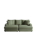86.6 Inch Corduroy 3 Seater Sofa With 3 Back Pillows2 Toss Pillows And Two Ottoman ,Comfy Sofa Deep Seat Couch For Living Room Army Green Corduroy 3 Seat