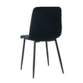 Indoor Black Velvet Dining Chair, Modern Kitchen Dining Chair With Cushion Back, Upholstered Side Chair With Black Coated Metal Legs, Family Kitchen Dining Room And Living Room Set Of 4 Metal Black